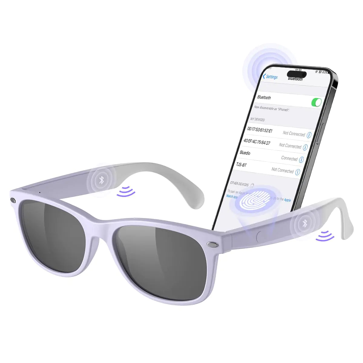 Smart Bluetooth Sunglasses XO Smart Bluetooth Audio Glasses for Women MenAthletic/Outdoor UV Protection Riding DrivingFishing Running (Purple)