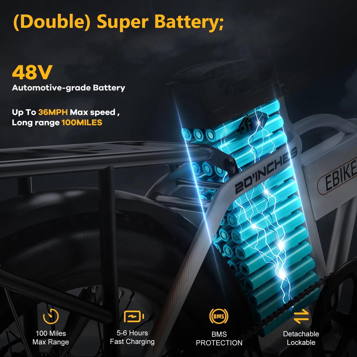 Cybervelo MARS700 1000W Folding Electric Bike – 28MPH, 80-Mile Range