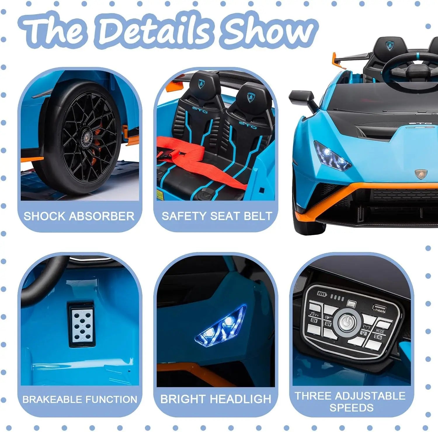 24V Kids Ride-On Lamborghini Electric Car with Remote Control