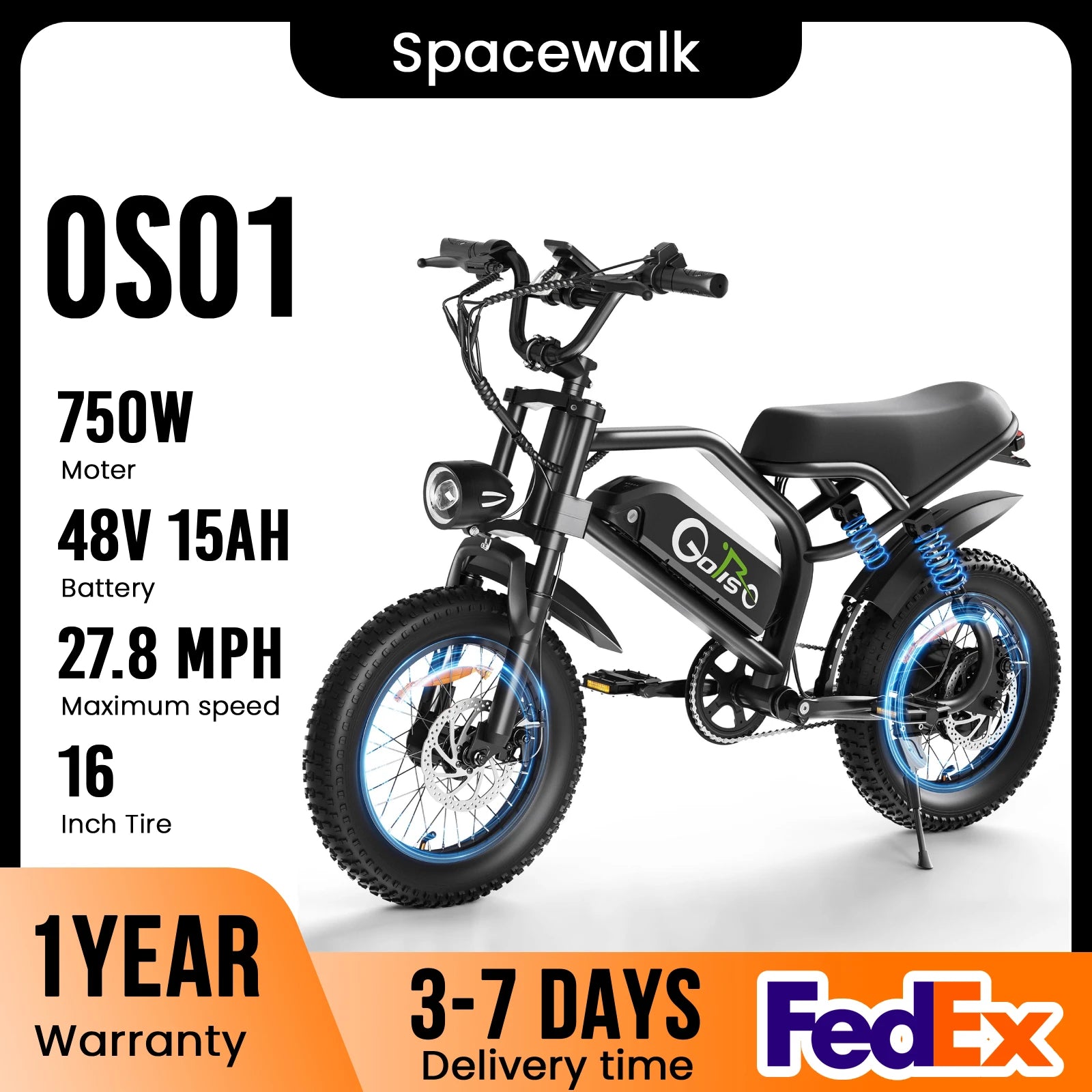 750W Electric Bike for Adults & Teens 48V Battery