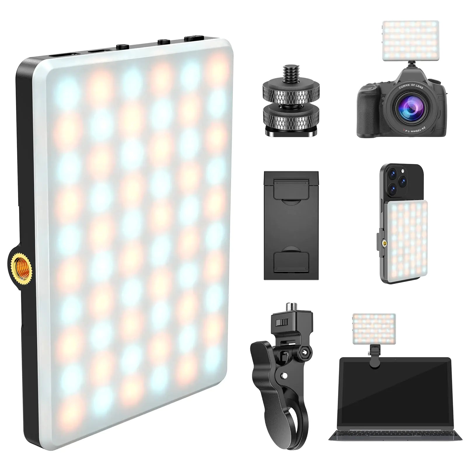 Portable Selfie Light with Front & Back Clip Eagerey LED Light for Cell Phone 𝑼𝒍𝒕𝒓𝒂-𝒕𝒉𝒊𝒏 Rechargeable Mobile Phone Light for Tiktok Photography Video 10-Level Dimming & 3 Modes