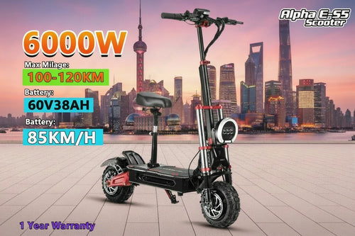 Alpha E-S5 6000W Off-Road Electric Scooter 85KM/H