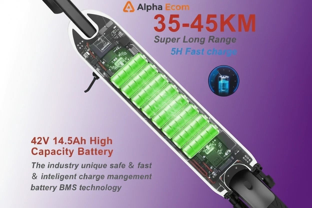 Alpha High Capacity Scooter 500W Electric Scooter 22MPH 28-Mile