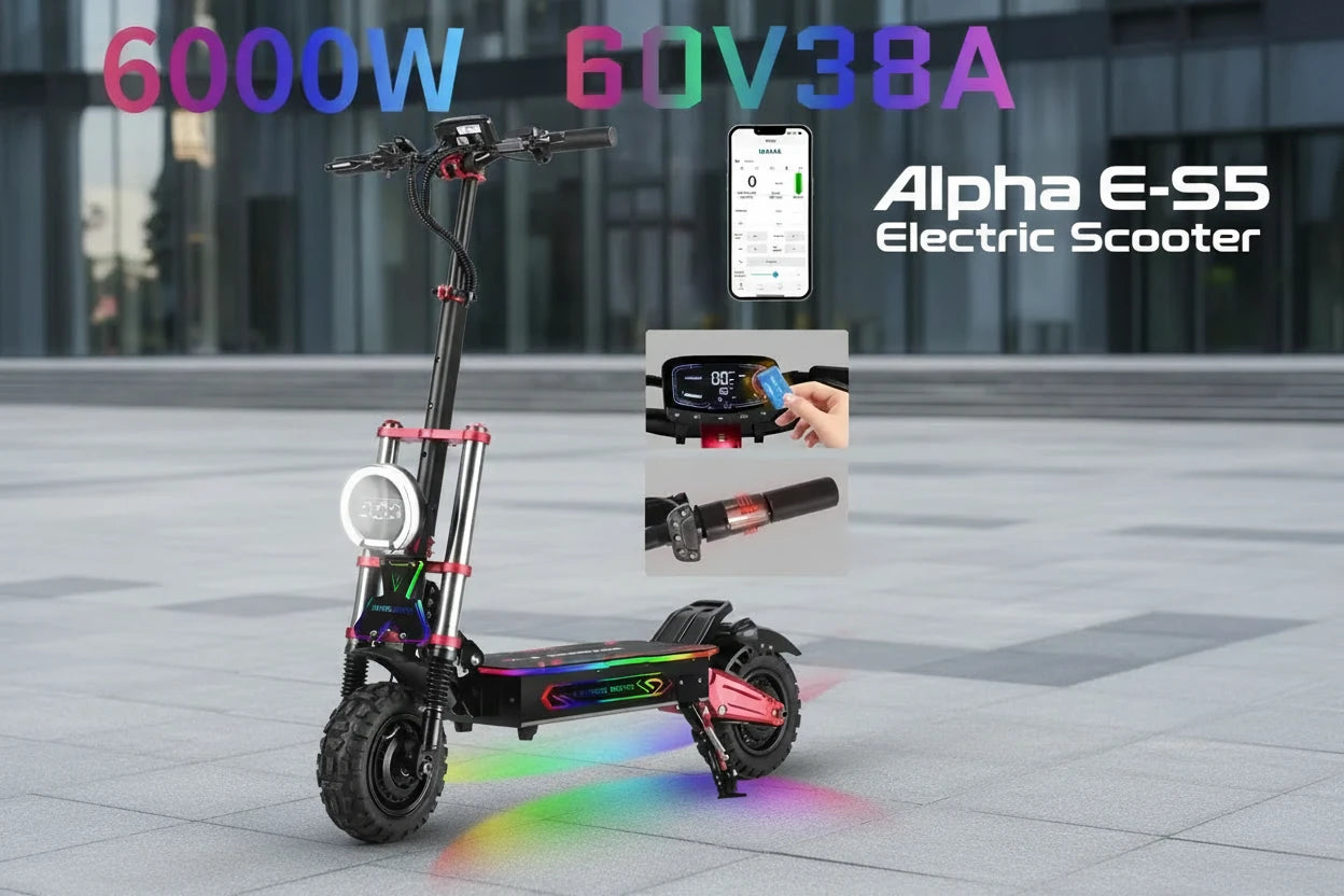 Electric scooter with Smart phone app interface.