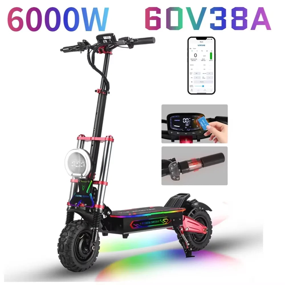 Boyueda S5 Electric Scooter 6000W 11-Inch Off-Road, 85KM/H
