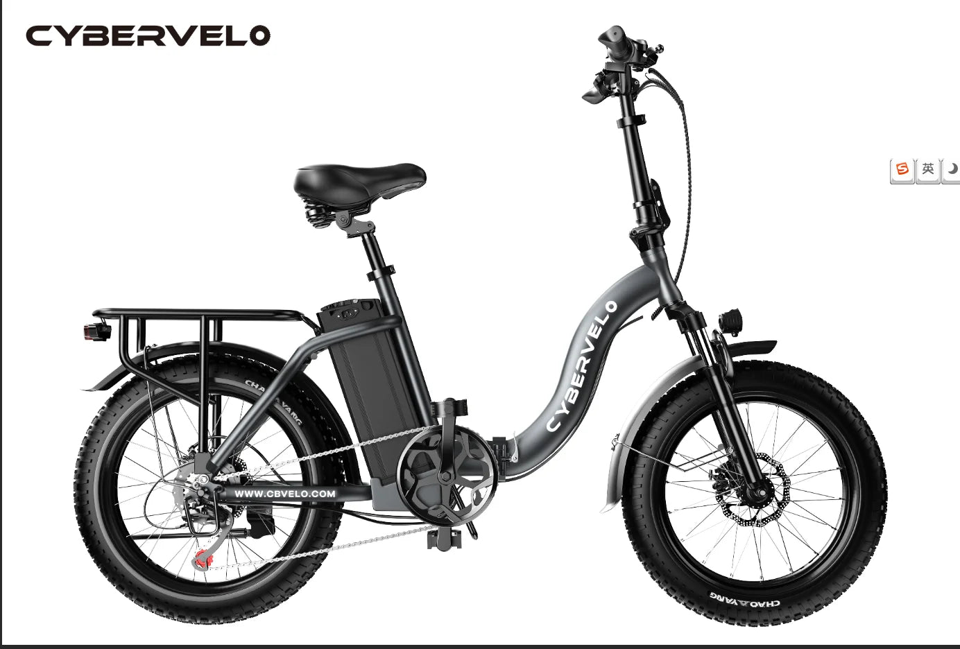 Cybervelo MARS700 1000W Folding Electric Bike – 28MPH, 80-Mile Range