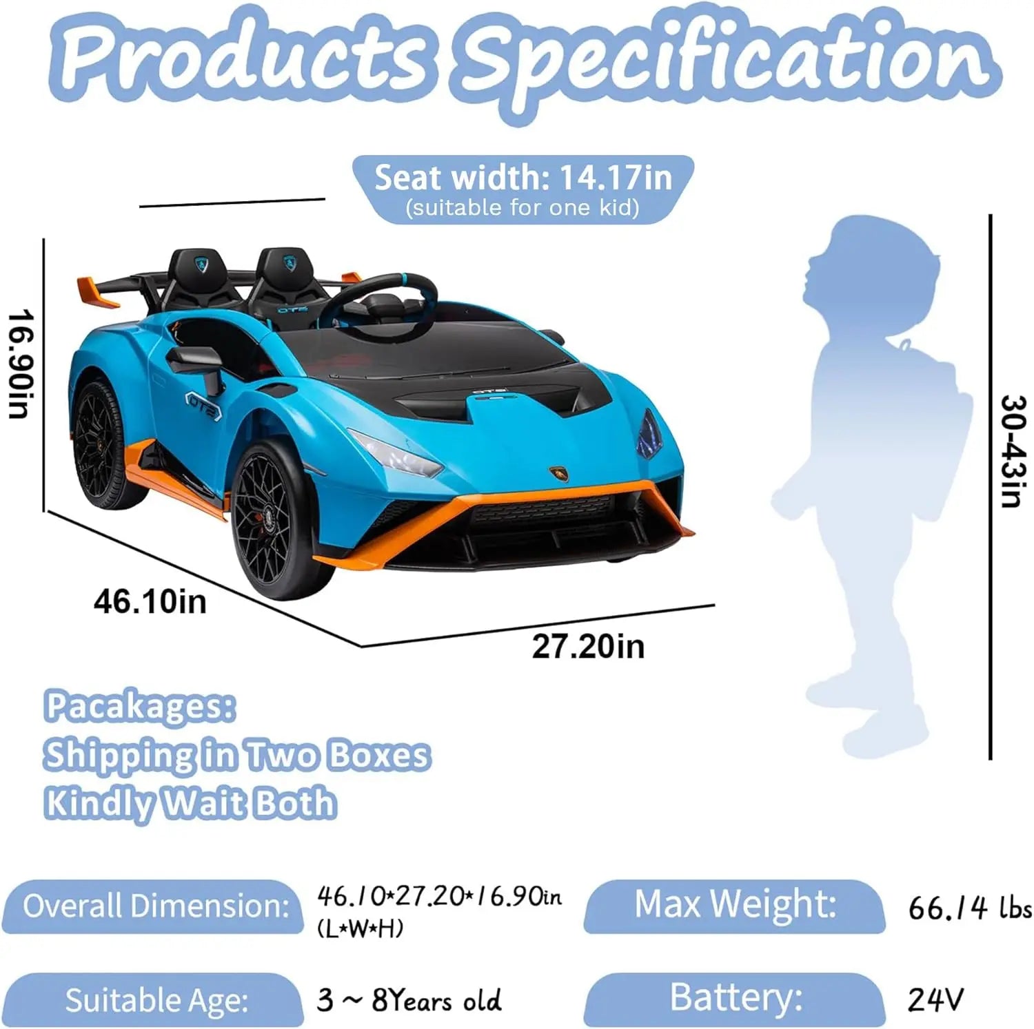 24V Kids Ride-On Lamborghini Electric Car with Remote Control