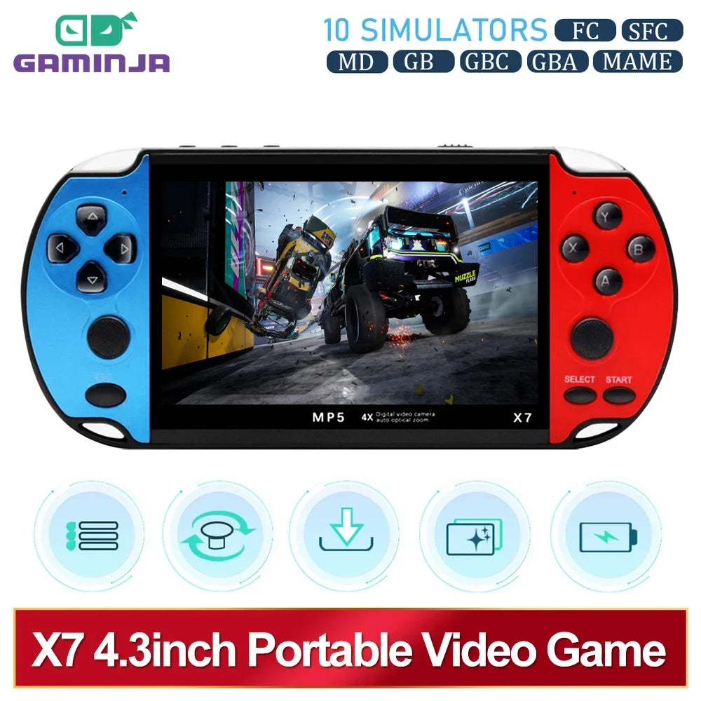 GAMINJA X7 4.3″ Handheld Console 10,000 Games